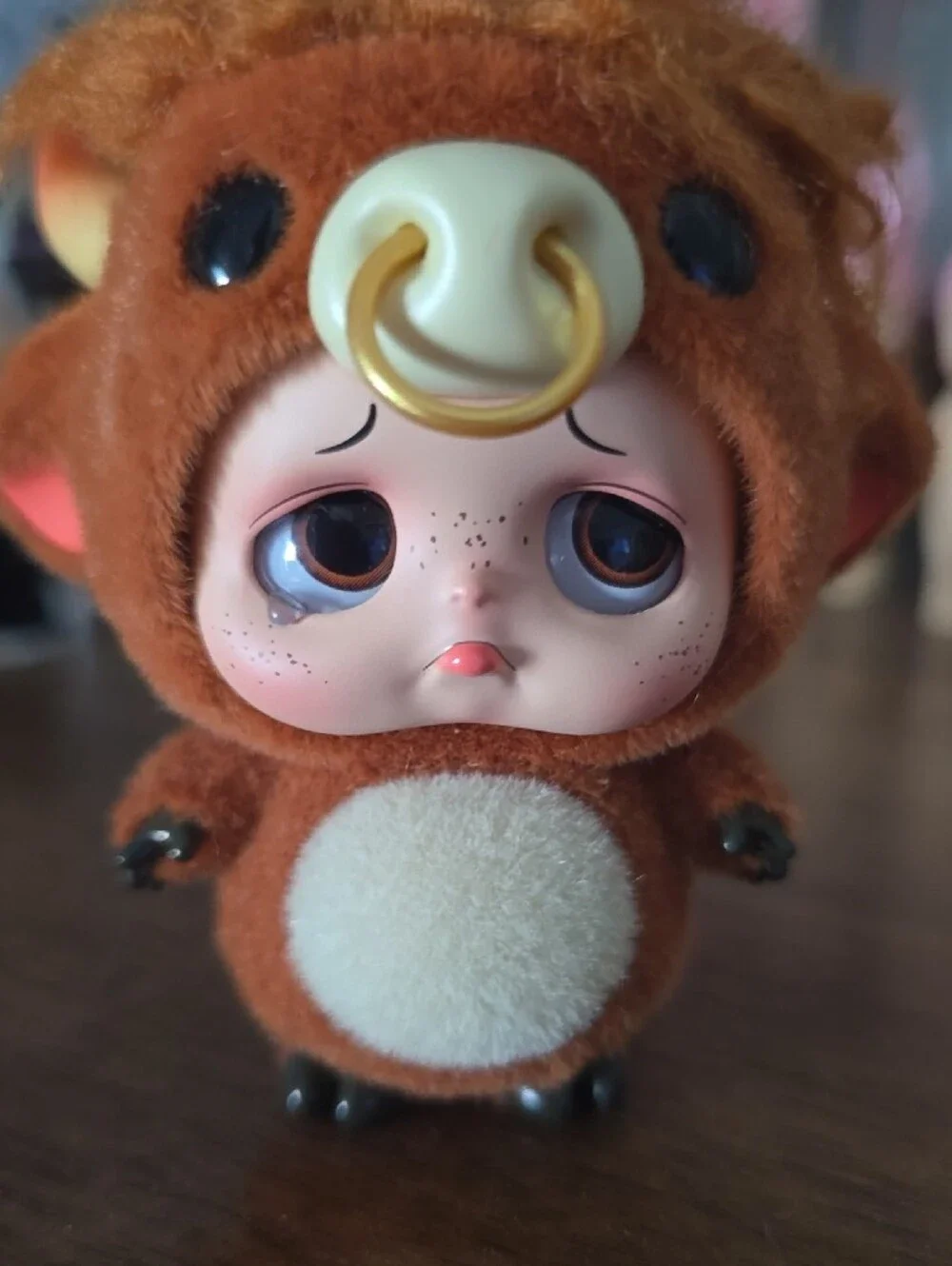 Sad Baby Star Box Highland Cow Figurine Authentic